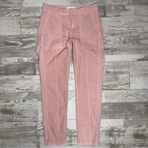 Anthropologie The Wanderer Pink Utility Cargo Pants Size 26 Cotton Linen‎ Blend